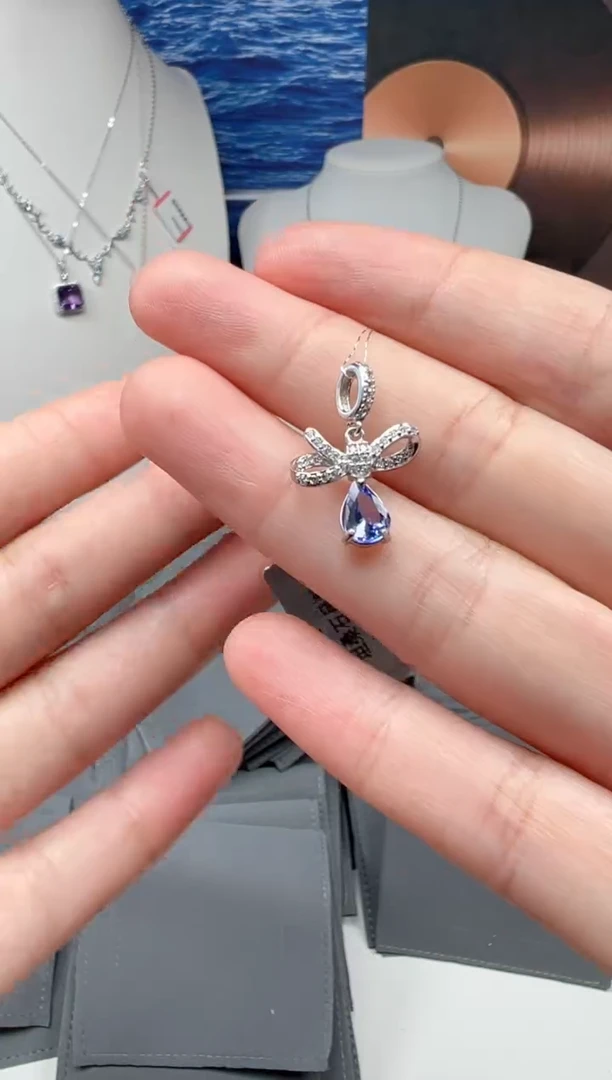 颈饰银S925镶嵌坦桑石6