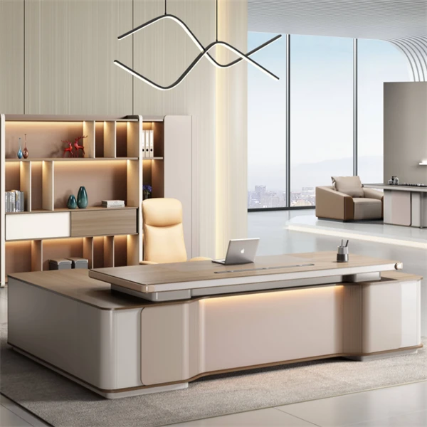 老板办公桌简约现代领导办公室桌轻奢办公桌椅高档总裁桌老板桌