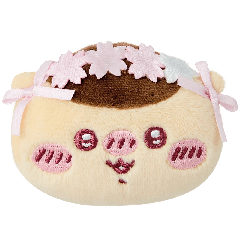 名创优品Chiikawa系列樱花季毛绒徽章(Kurimanju)