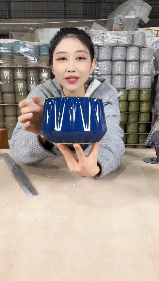 【闪购商品】陶瓷南南瓜蓝花釉小号15x11