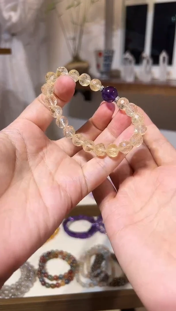 未镶嵌手链水晶黄阿赛卡8