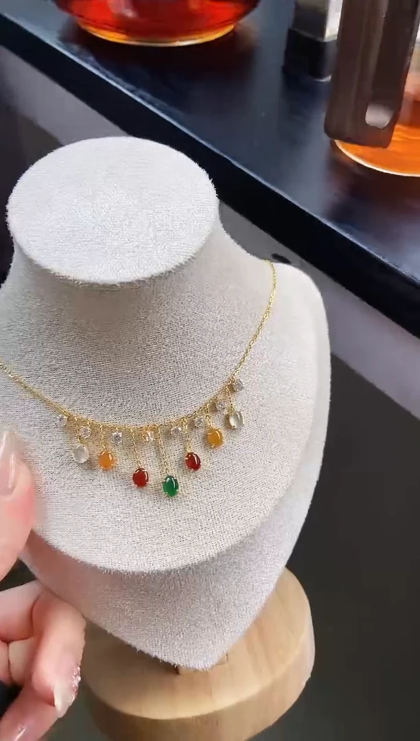 颈饰银S925镶嵌翡翠12