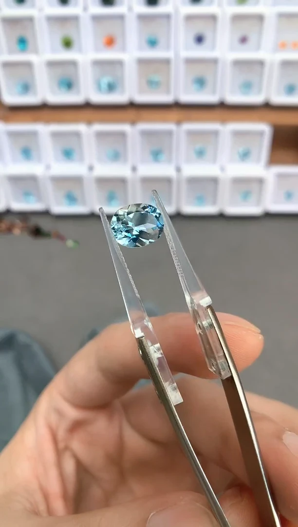 未镶嵌裸石定制海蓝宝石2.58ct 圣玛
