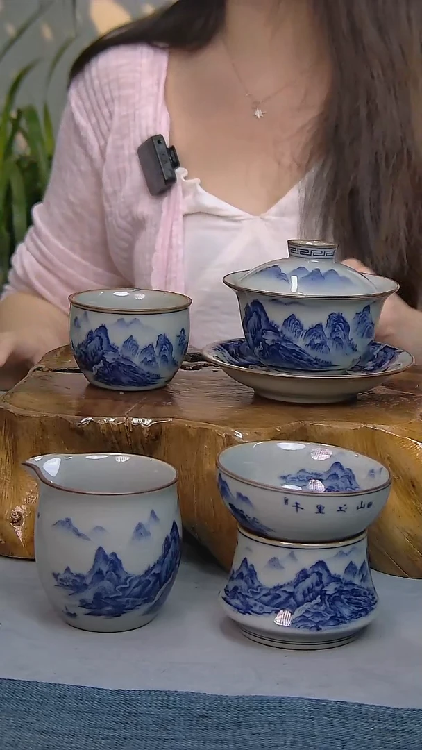 简装家用款4件套 老陶泥开片纹陶瓷茶具