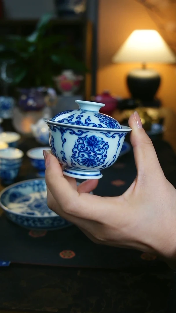 新品 团花 宝宝盖碗80cc