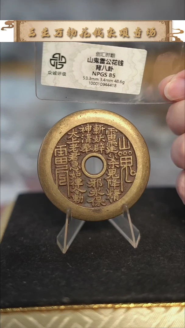 编号1206山鬼背八卦花钱（配脖挂）