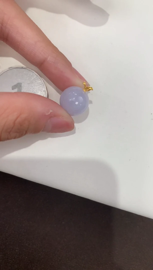 颈饰18K金镶嵌翡翠天然缅甸a货翡翠