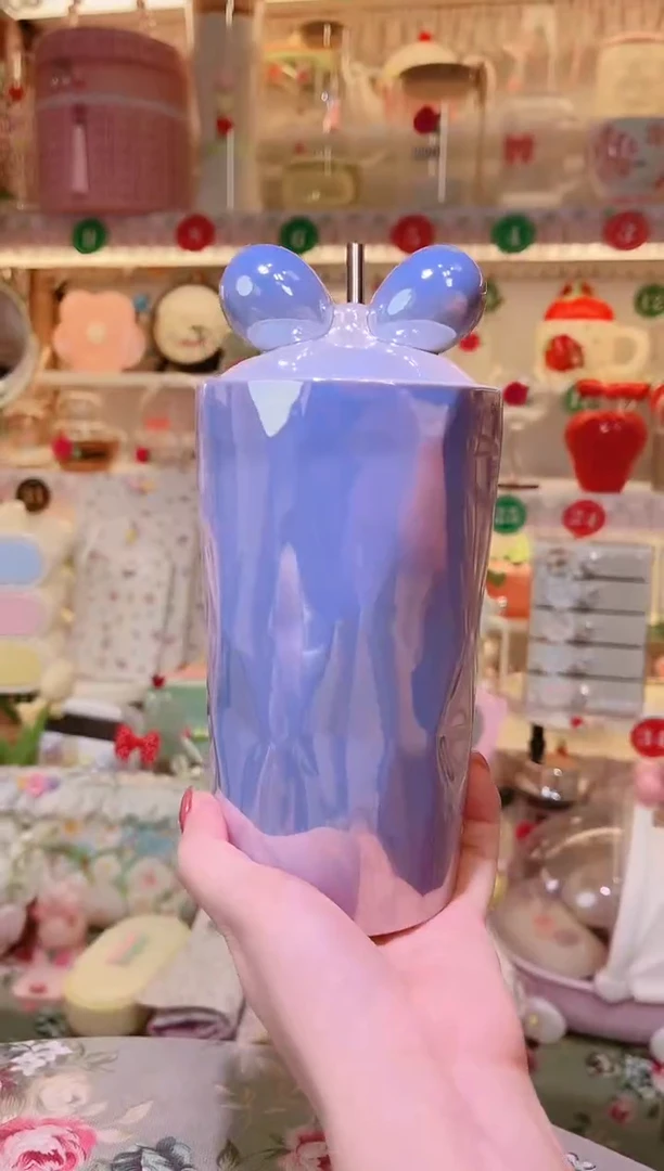 紫色米奇吸管杯——手工制作品质好！