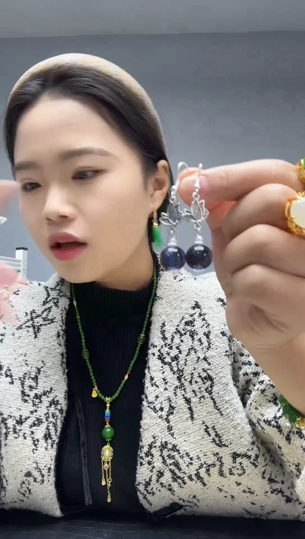 无非金属 大圆珠宝高货耳饰