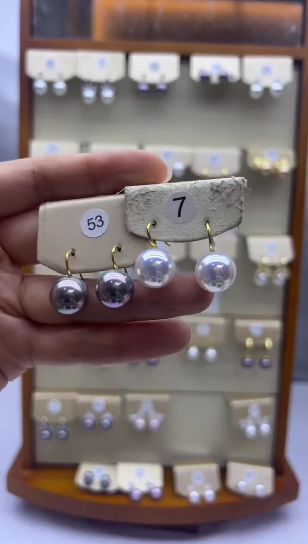 未镶嵌耳饰淡水珍珠53+7