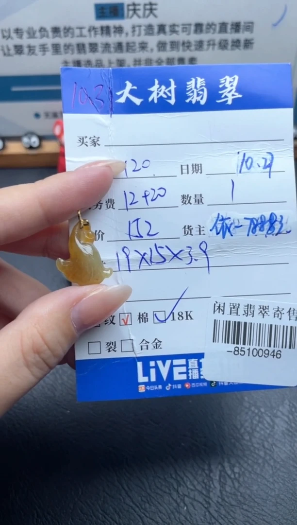 颈饰18K金镶嵌翡翠多人-85100946