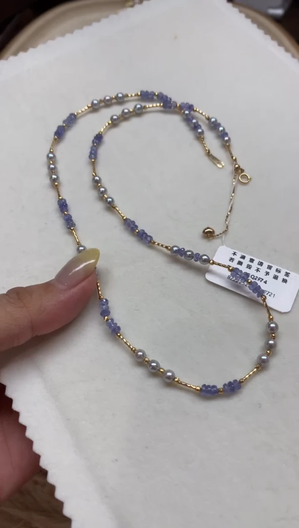 海水珍珠18K金镶嵌项链2380