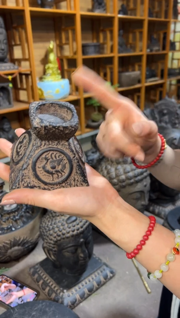 陶土【火山泥】四灵烛台