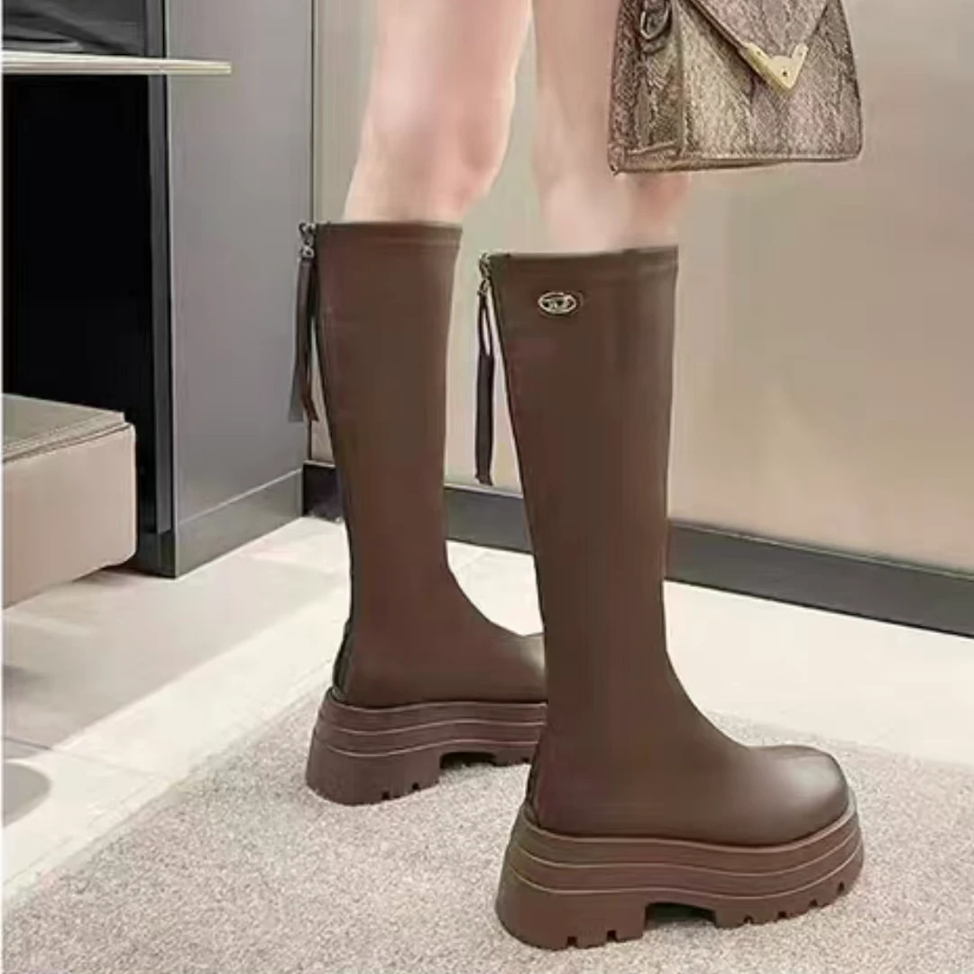 9712-1  新款时尚长筒百搭时装靴加绒