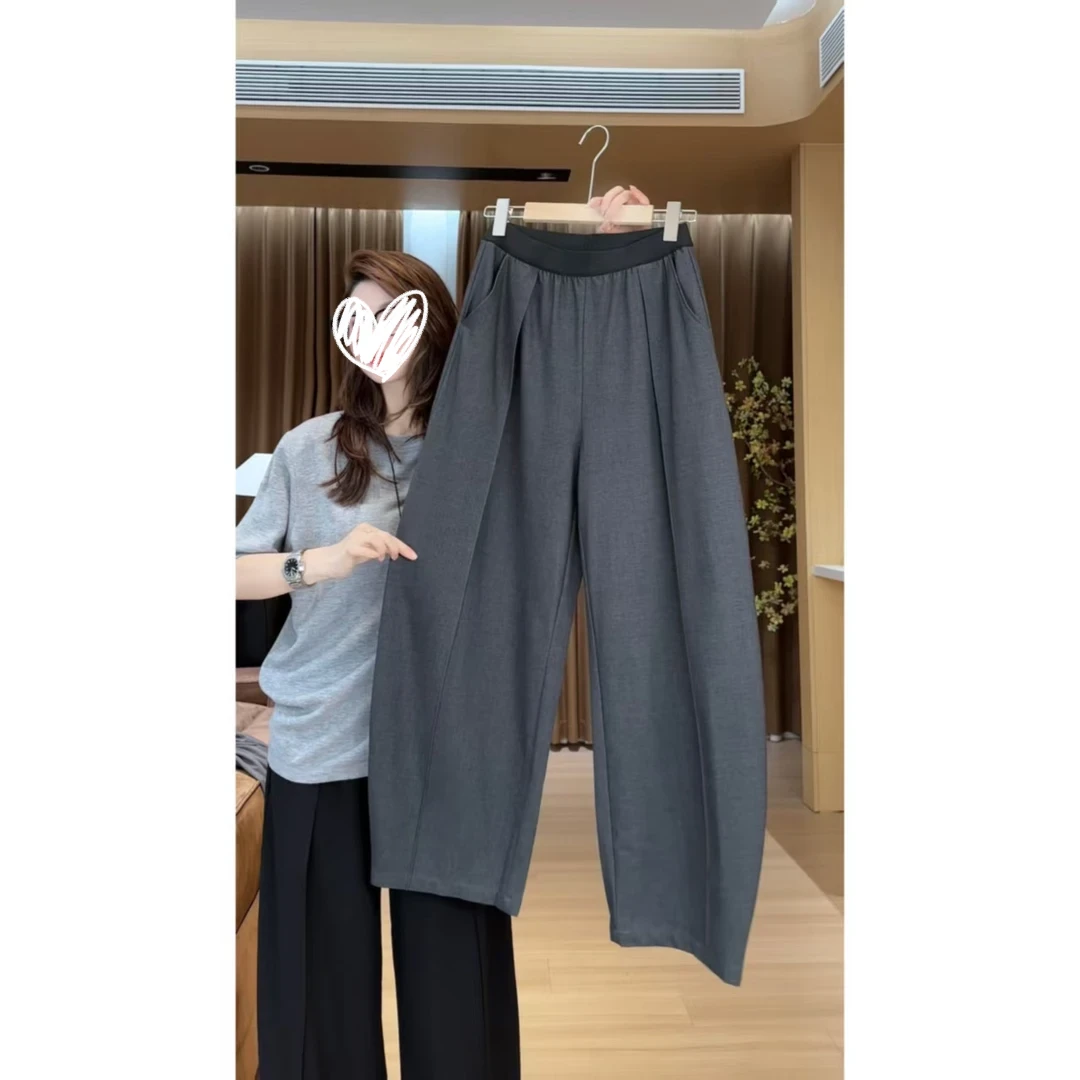 2025春款小众设计宽松垂坠感显瘦百搭神裤8854