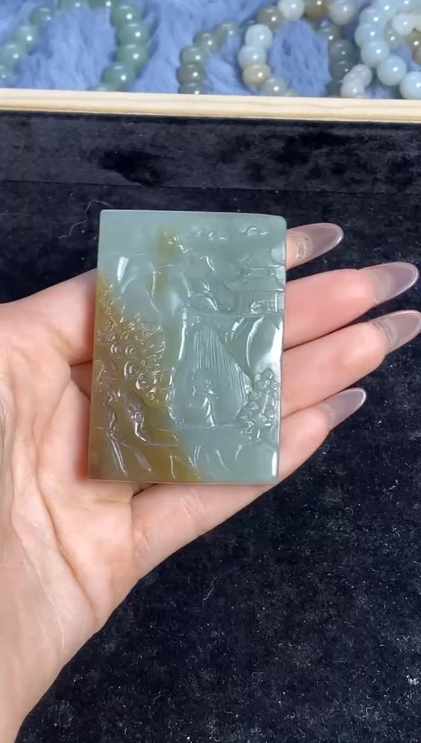 未镶嵌和田玉挂件南**归糖清白玉无事牌