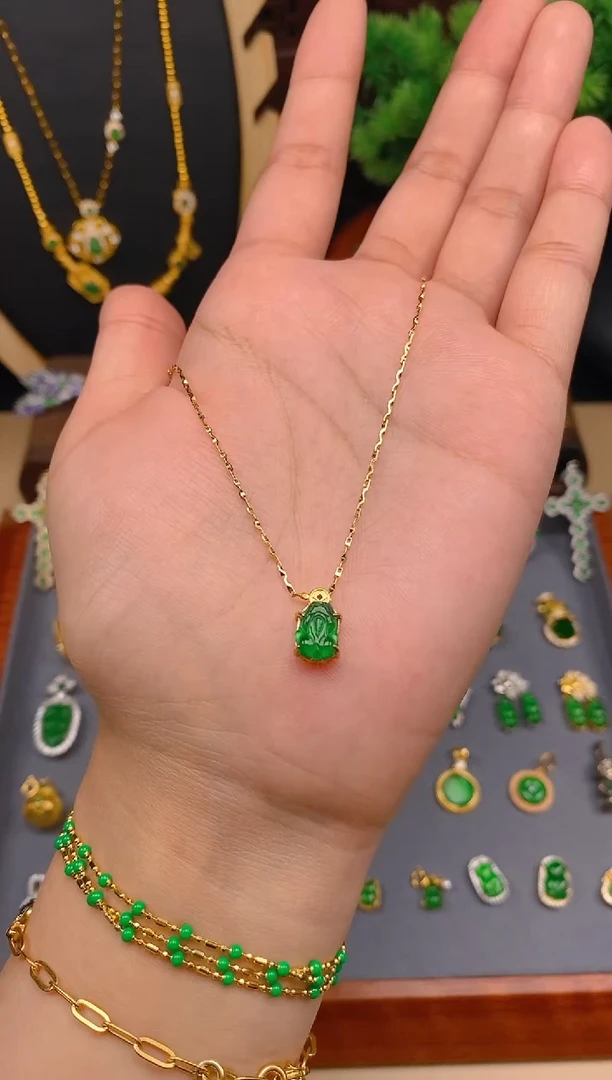 【闪购商品】翡翠吊坠(不含链)银S925镶嵌貔貅潘多拉