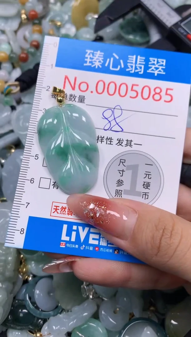 翡翠未镶嵌颈饰含绳0005085