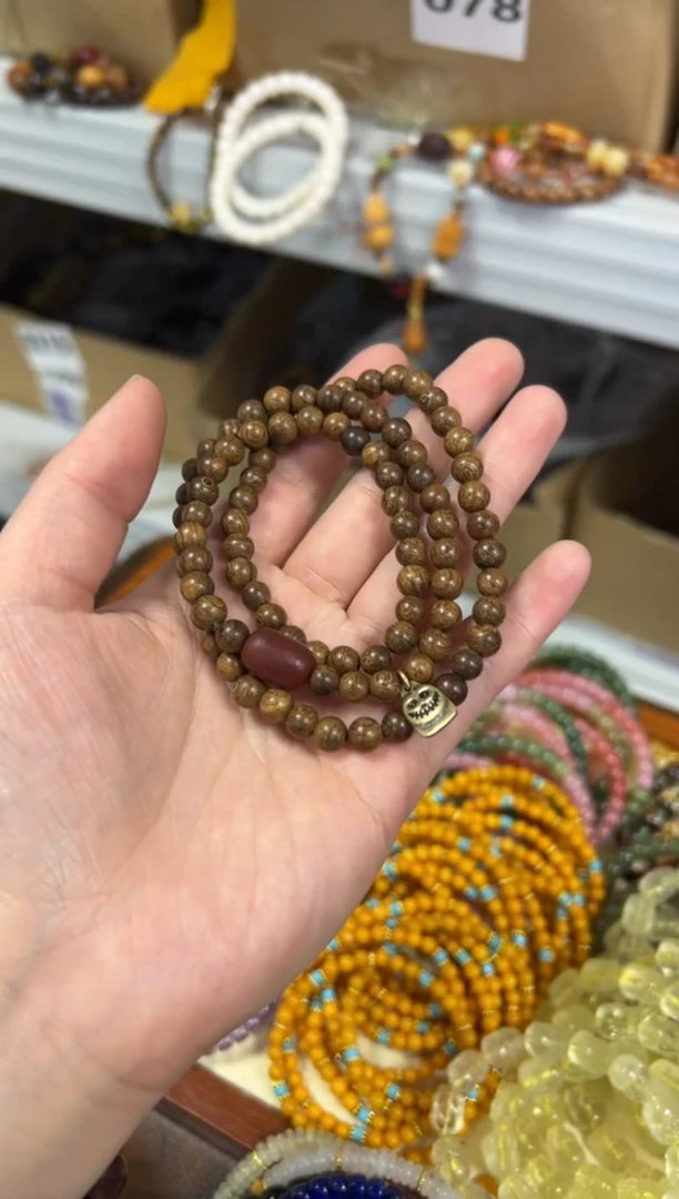 【闪购商品】苏木（金丝檀）手串未镶嵌老玛瑙金丝檀木多圈[1571]