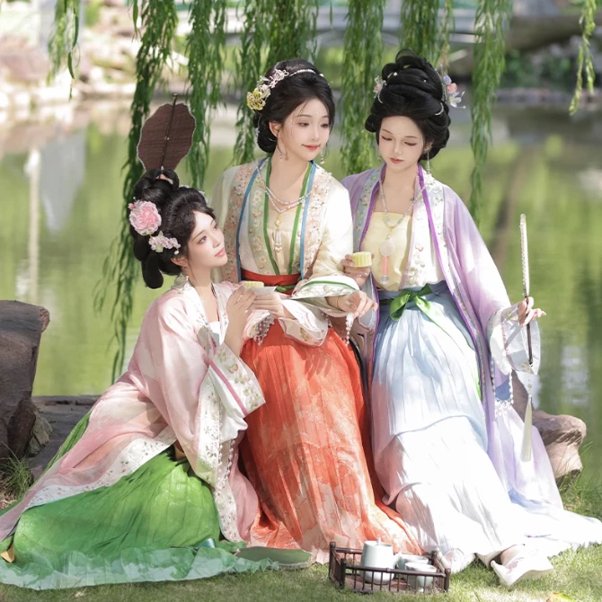 【采花归】宋制对襟齐胸汉服夏季大袖古风刺绣仙气褙子新款原创古装