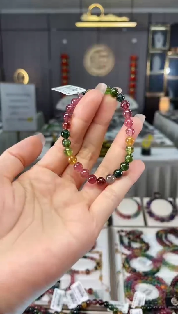 收藏级老矿碧玺单圈手串6mm+未镶嵌碧玺hon多样性发一条