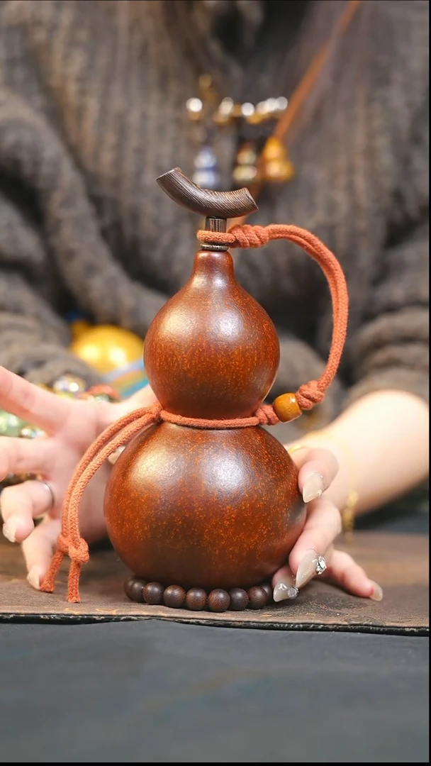 【闪购商品】XV192大漆酒葫芦不包手串及旋转底座