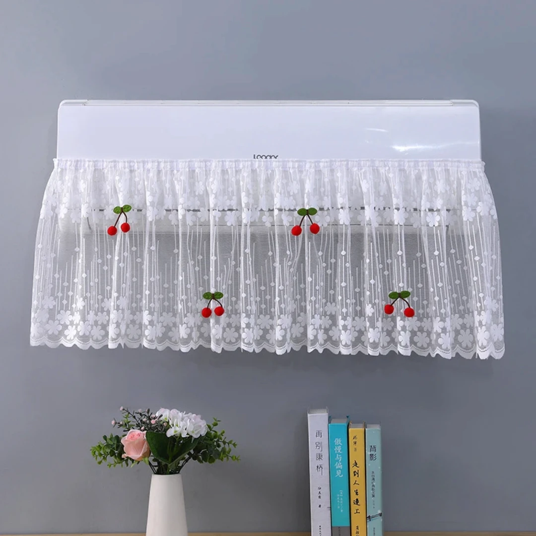 长1米*高40（1-3公分误差）挡风帘遮物帘蕾丝送魔术贴安装送4个樱桃