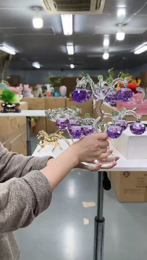 藤花间集水晶琉璃摆设    紫苹果