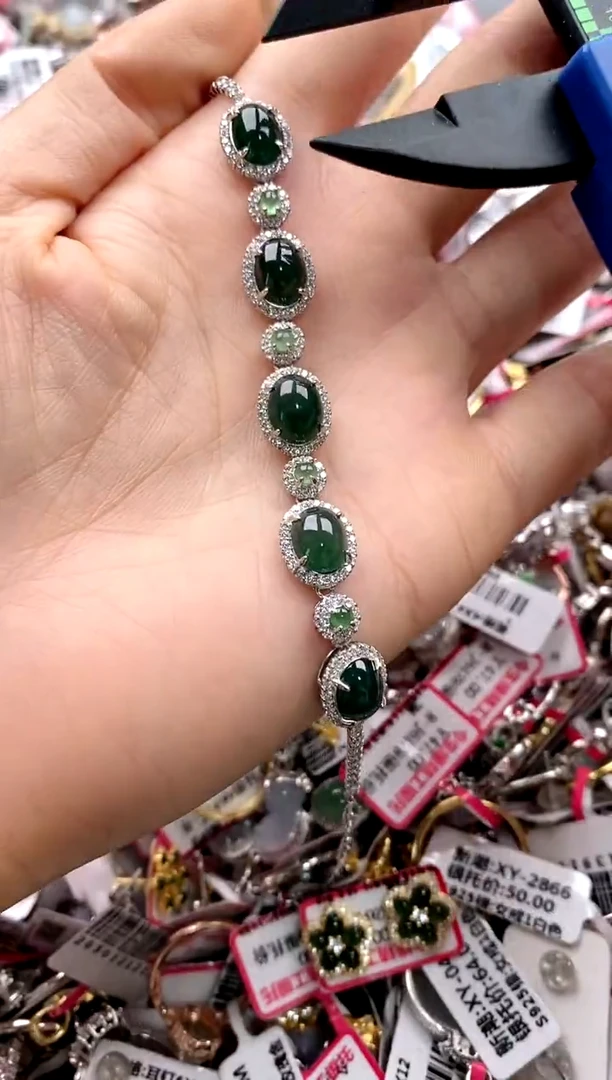 【闪购商品】翡翠戒指银S925镶嵌22222222    3