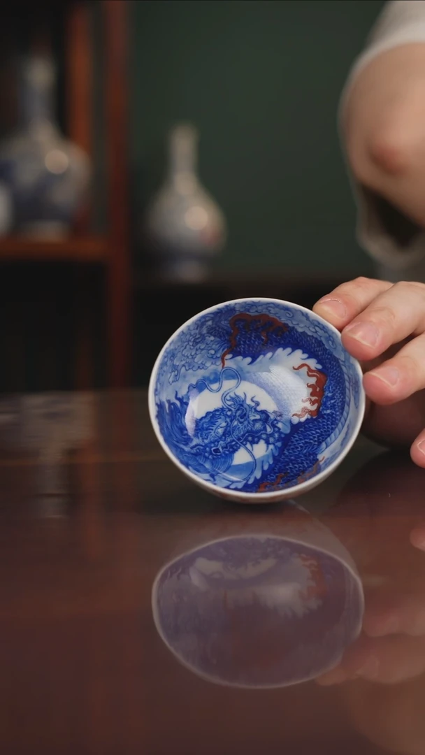 自成堂柴窑 龙纹主人杯