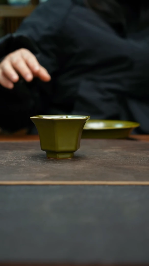杯景德镇茶叶末六方 杯