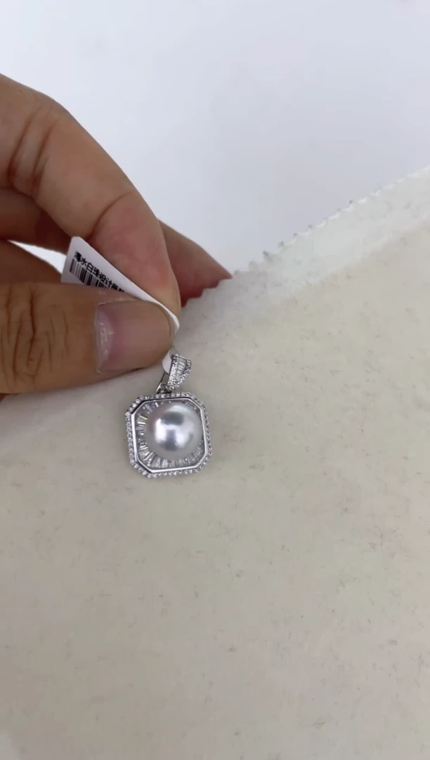 海水珍珠银S925镶嵌颈饰吊坠9-10