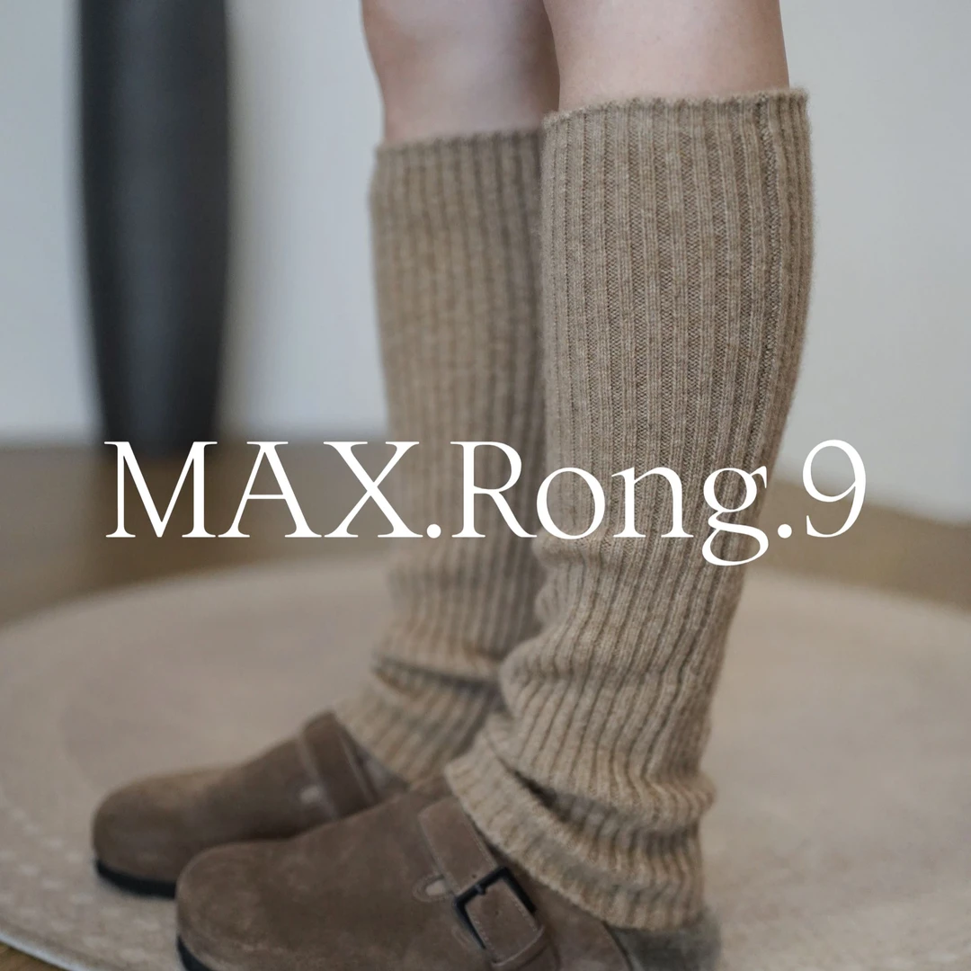 MAX.Rong.9主播同款 山羊绒堆堆袜 中筒日系复古