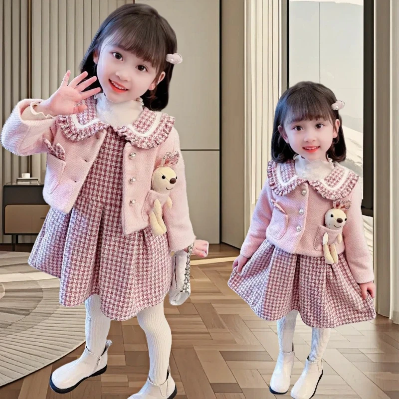 女童春装小香风套装裙宝宝两件套裙子春秋款小儿童女童洋气套装