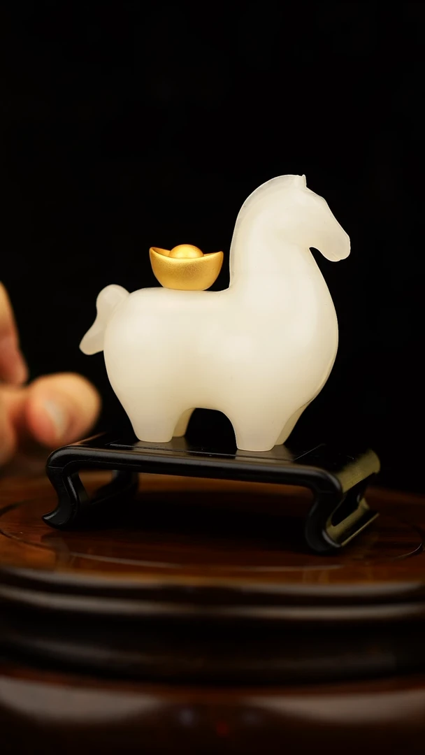 玉【马上有米】天然玉石摆件