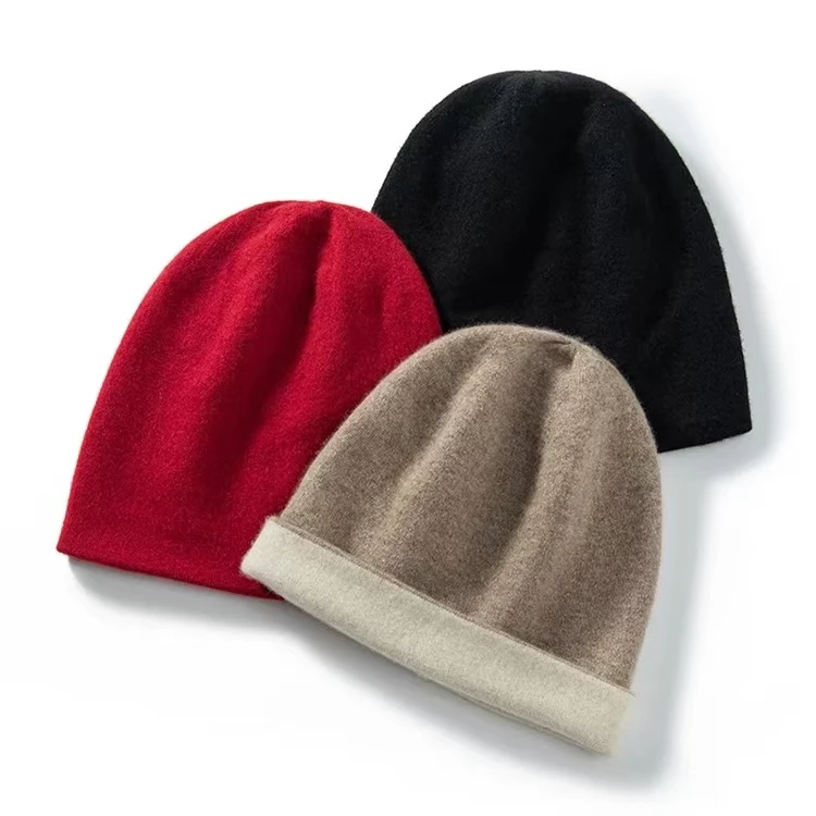 粉丝z享~一个顶两 100%纯羊绒双层百搭秋冬保暖情侣帽