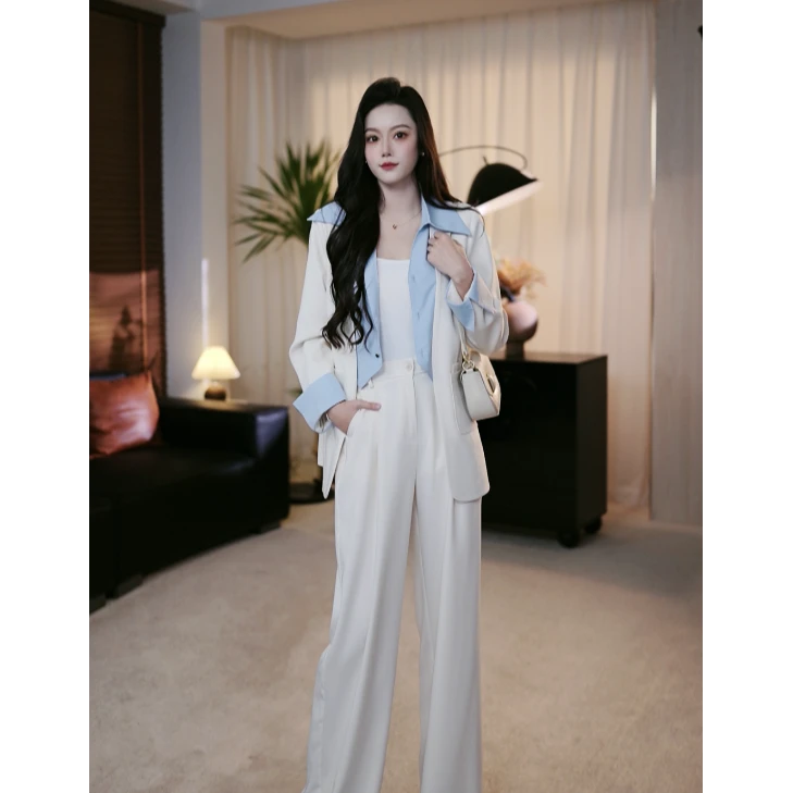 【小雅专属】气质时尚百搭春夏复古名媛裤子上衣内搭二件套套装