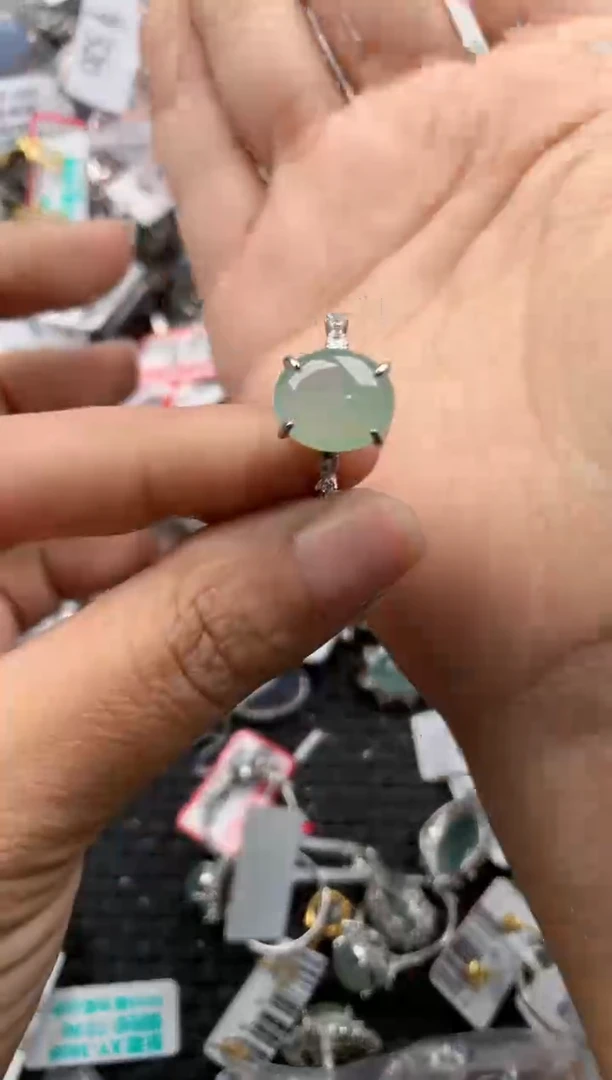银S925镶嵌戒指翡翠1010    7