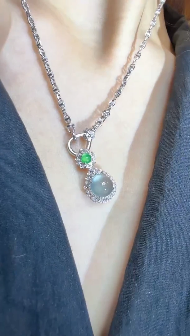 套链18K金镶嵌翡翠多样性团购发一件