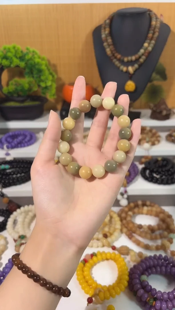 菩提根/象牙果手串卡12小青芒单圈手串