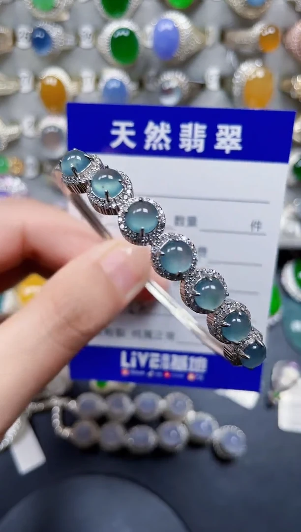 银S925镶嵌手镯翡翠152