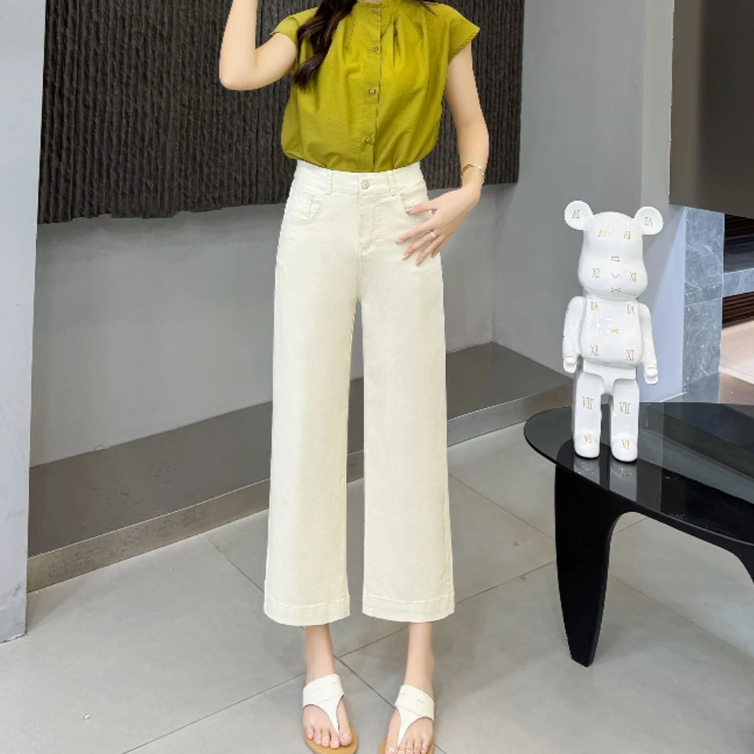 【长裤系列】九分直腿裤 水洗棉直筒阔腿裤 显瘦休闲时尚 洋气百搭