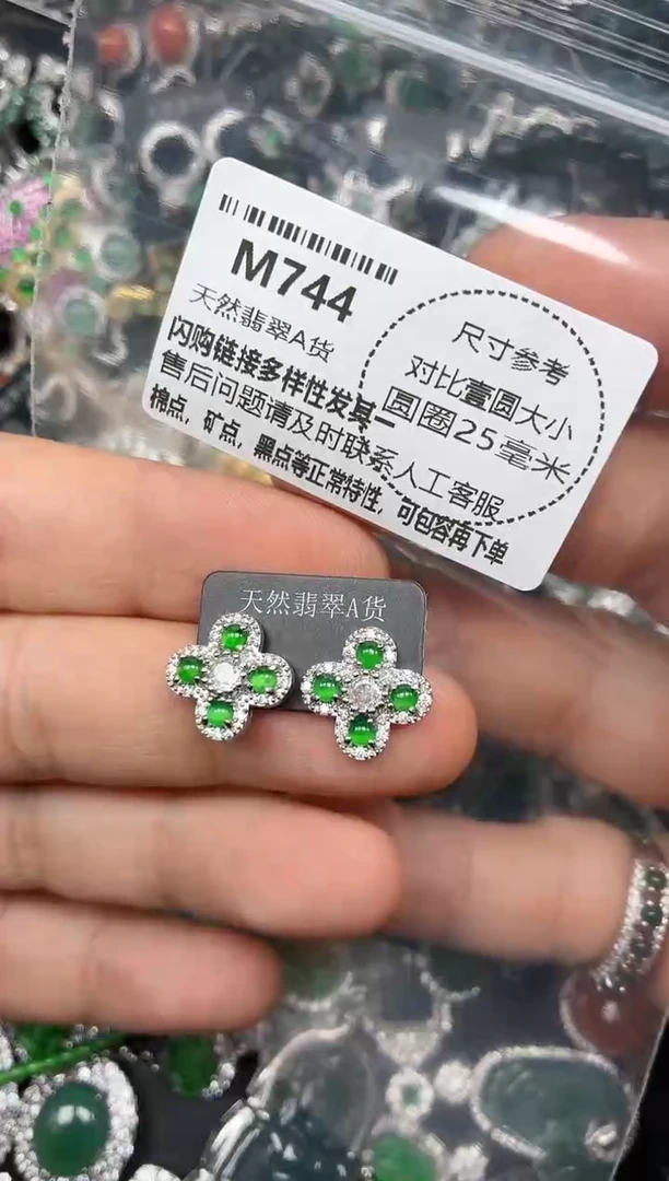 颈饰未镶嵌翡翠M744耳钉