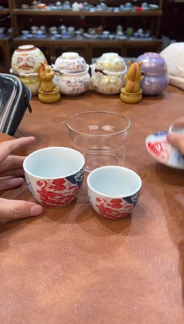 真的很便宜会开片的旅行茶具