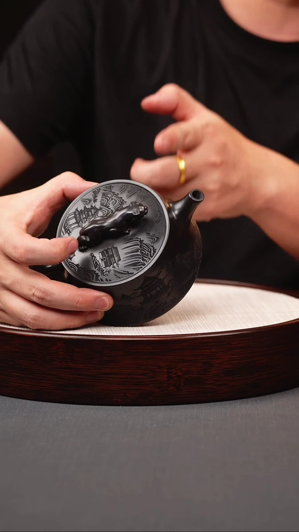 茶壶紫砂石黄卧虎藏龙