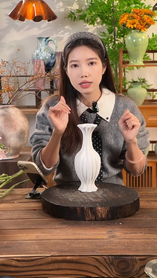 素烧-花瓣口观音瓶小号