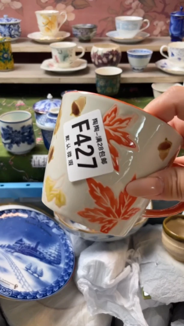 瓷片彩**雨瓷器瓷器F427