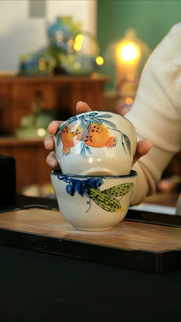 【闪购商品】杯手绘心瓷陶瓷浮力