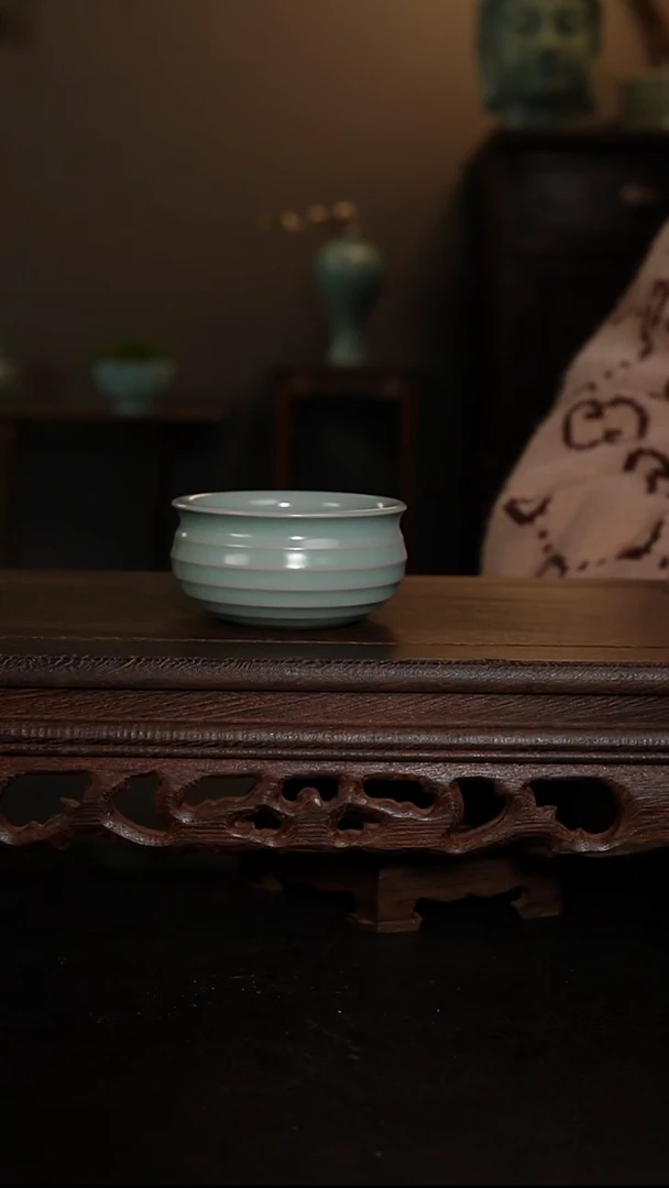 摆件原产地原矿仿古釉王国奇手工炫纹杯