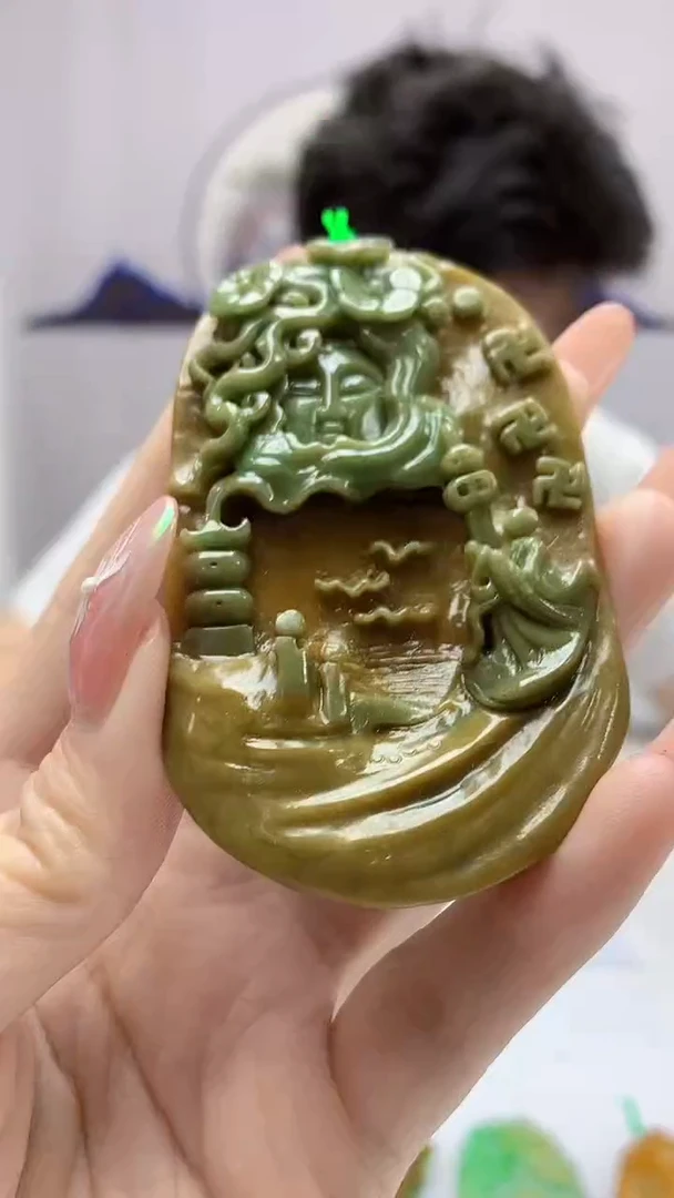 【闪购商品】定制翡翠未镶嵌4688DD-毛货挂件52